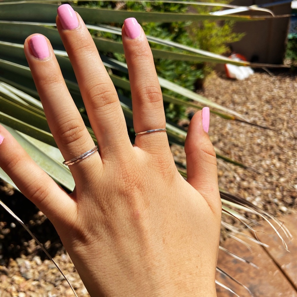 Silver Stacking Ring Pure Silver Ring Set (3) - Picture 4 of 4